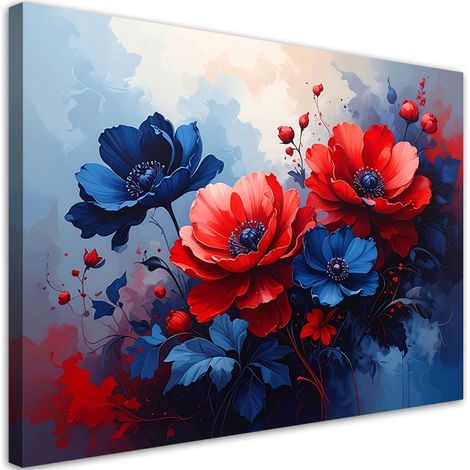 Bild auf Leinwand Rote blaue Blumen Pflanzen 30x20 (1/5)