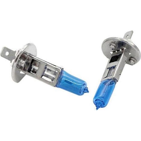 2 ampoules halogènes H1 100W 12V 6000K pour phares de voiture, lumière blanche, à gaz xénon