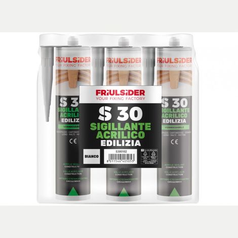 KIT 3 CARTUCCE S3001 SIGILLANTE ACRILICO BIANCO