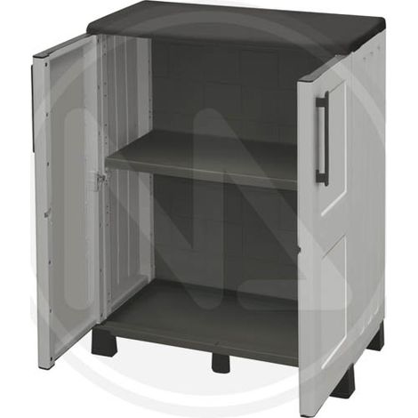 ARMADIO 2 ANTE basso IN RESINA cm37x68x90H - MADE IN ITALY - CON RIPIANI