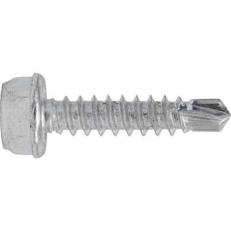 Sealey Self-Drilling Screw 4.2 x 19mm Hex Head Zinc Pack of 100 SDHX4219
