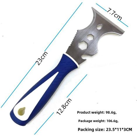 Couteau à mastic LiTuiLi, lame en acier inoxydable épais pour ciment, outil de nettoyage de rouleau, grattoir multifonction (Bleu acier inoxydable LTL6001/LTL6002 autres outils, accessoires) (1/5)