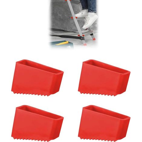 Paquete de 4，50 x 20 mm，Patas para escaleras，Cubierta protectora，Cubiertas antideslizantes para patas de escalera