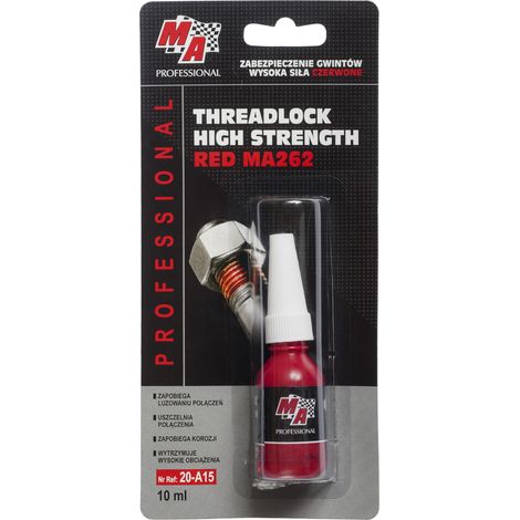 010050 MA PROFESSIONAL - Gewindesicherung Rot - Strapazierfähige 10 ml Blisterpackung.
