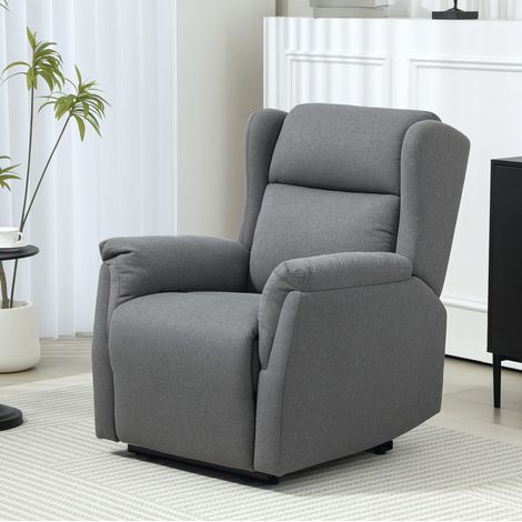 Fauteuil relax inclinable en tissu gris foncé avec repose-pieds et ressorts ensachés (1/5)