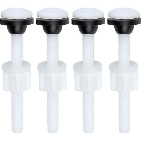 4 pièces kit de boulons d'étanchéité pour réservoir de toilettes, vis de fixation en plastique antirouille, trousse de réparation pour réservoir WC et fixations de salle de bain (1/5)
