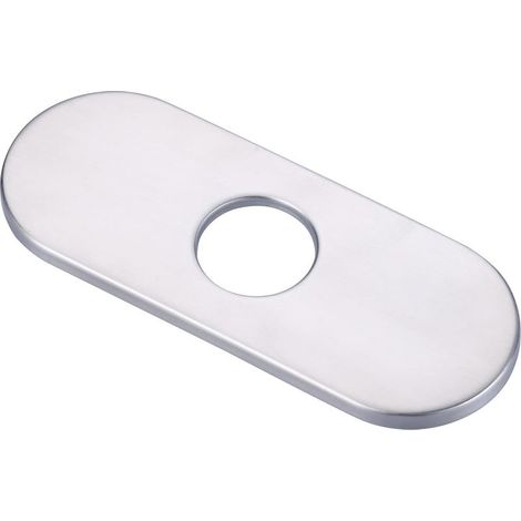 Couvercle de trou de robinet d'évier de cuisine de 6 pouces, adapté au couvercle de trou d'évier de cuisine à 1 ou 3 trous, plaque décorative en acier inoxydable (brossé) (1/4)