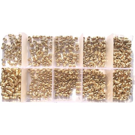 Einsatzmutter, Messingmaterial, geriffelte Ausführung, M2 (500PCS) (1/2)