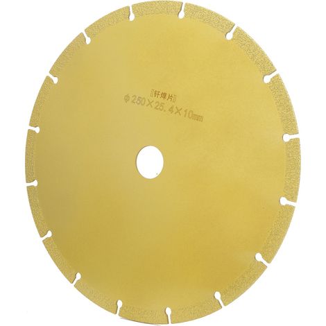 Disque de meulage segmenté diamanté pour brasage de scie circulaire, 250 x 25,4 x 10 mm