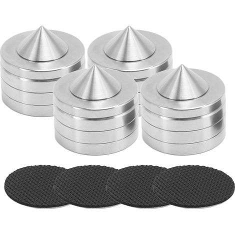 4-teilige akustische Isolationsfüße für Lautsprecher, Antivibrationshalterungen mit erhöhten Noppen und rutschfesten Pads für Subwoofer, Plattenspieler und Verstärker