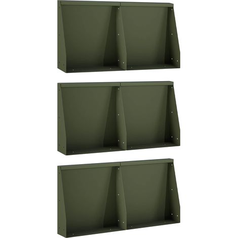 Muro di contenimento 6 pz 40 x 12 x 50 cm Acciaio Verde Oliva vidaXL