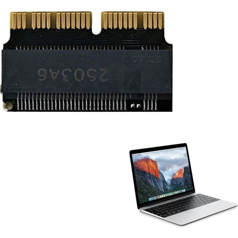 Adaptateur NGFF M.2 NVMe pour Mise à Niveau MacBook Air et Mac Pro Retina - SSD NVMe, Grande Capacité, Hautes Performances, Compatibilité Étendue (Noir) (1/5)