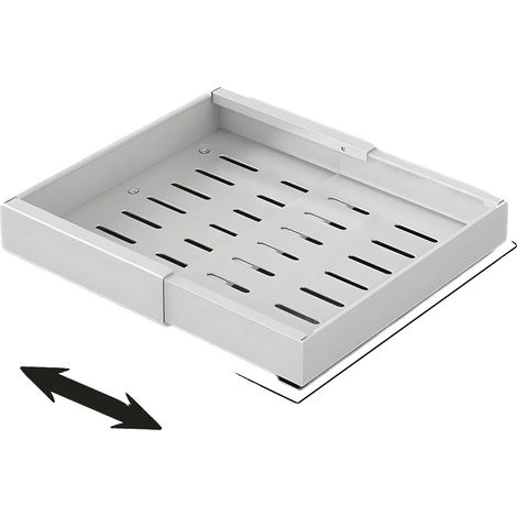Organizzatore per armadietto, design senza foratura, lunghezza regolabile, bianco, 1 ripiano (1/2)