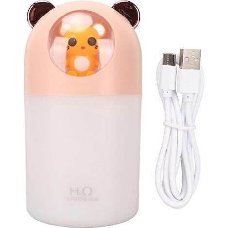 280-ml-USB-Luftbefeuchter, 2 Sprühmodi, leise (25 dB), farbiges Nachtlicht für Schlafzimmer, Büro und Zuhause (1/5)