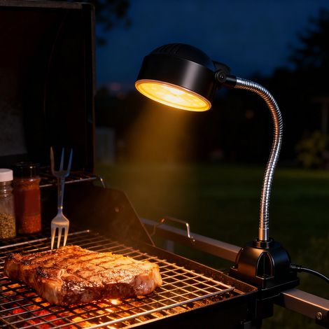 Lampe LED pour machines avec tube flexible en col de cygne de 30 cm et base carrée, idéale pour les tours, établis, machines à coudre, grils et l'éclairage industriel. Norme européenne AC220V. (1/5)
