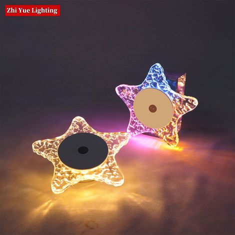 Applique murale LED rechargeable en forme d'étoile avec détecteur de mouvement, sans câblage, lumière décorative multicolore. (1/5)