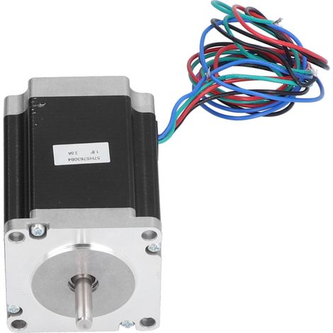 Schrittmotor 57, 4-adrig, 1,8 Nm, 1,8°-Winkel, geräuscharm, Getriebeteil für Maschinen, 24 V, 3 A, 72W57HS7630B4, Doppelwelle (1/5)