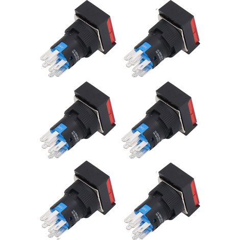 Bouton poussoir lumineux 24V, 25 pièces, auto-verrouillage, longue durée, interrupteur de commande industrielle pour contacteur, voyant intégré, finition robuste (1/5)