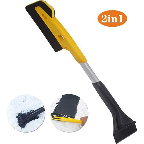 GROOFOO Grattoir à Glace pour Voiture 2 en 1 - Grattoir à Glace avec éponge pour Voiture,balayette à Neige,grattoir à Glace Amovible,Brosse à Neige et grattoir à Neige pour fenêtre de Voiture GROOFOO (1/5)