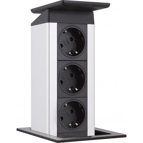 EVOline 3-Fach Steckdose Port Push Edelstahloptik mit Push-Funktion (1/5)