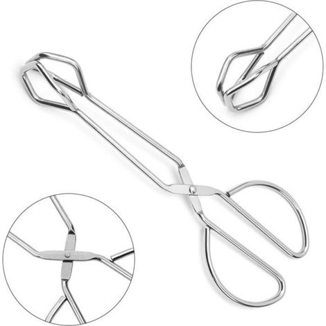 2 Pcs Pinces Ciseaux Barbecue, Pinces À Nourriture Pour Barbecue, Pinces Ciseaux Cuisine, Acier Inoxydable, 25.3x9.3 Cm (1/4)