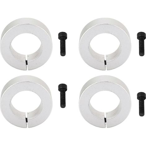4-teiliges Set geteilter Wellenbefestigungsringe, 1 Zoll Bohrungsdurchmesser, Aluminiumlegierung, Schraubenklemmring-Set, 25 mm