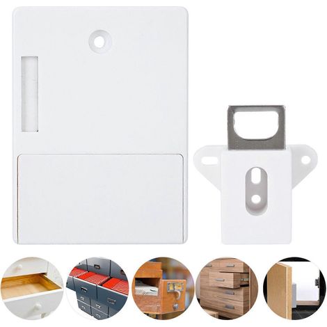 Serrure intelligente 125 kHz pour armoire, sauna ou casier, ouverture par carte RFID électronique, sans perçage, blanche.