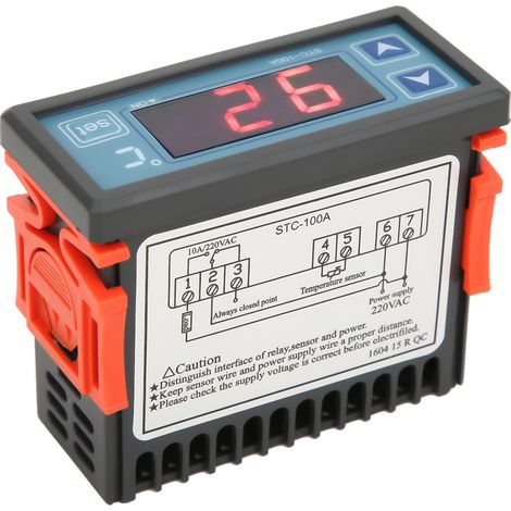 Contrôleur de température STC 100A, plage de -50℃ à 99℃, compatible avec les modes de chauffage et de réfrigération. (1/5)