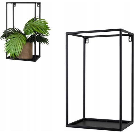 Supporto per fiori in metallo, supporto per fiori sospeso, nero Landes M 19x25x47cm (1/5)
