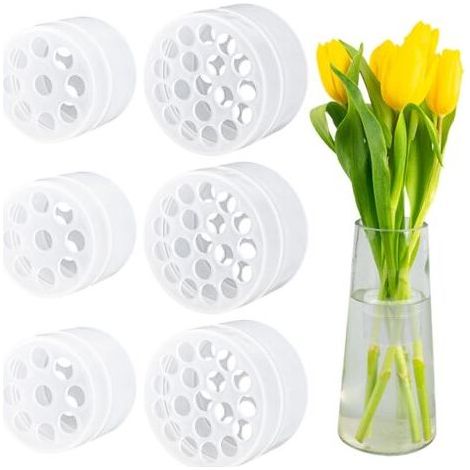 Lot de 6 supports de fleurs - En spirale - Transparent - Pour tige de fleur - Vase Ikebana - Accessoire de composition florale DIY - Ikebana Twister (1/4)