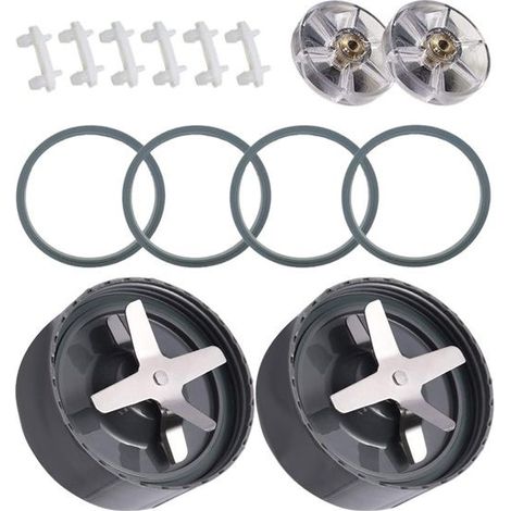 Ensemble de 14 accessoires pour extracteurs de jus NB 600W/900W : porte-lame, joint d’étanchéité, roue d’entraînement et amortisseur. (1/3)