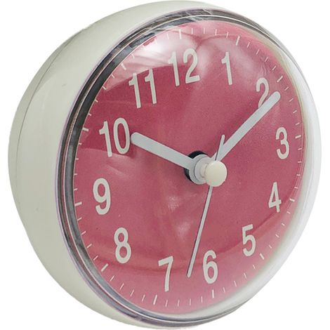 Horloge Murale à Ventouse - Horloge Étanche pour Salle de Bain et Cuisine - Diamètre 7,4 cm - Boîtier en Gel de Silice - Écran Acrylique - 1 Pièce (1/5)