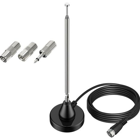 Adatto all'uso con antenne radio DAB/FM, comprese antenne telescopiche digitali da interni, antenne radio DAB/FM, antenne a stelo con base magnetica e cavi di prolunga da 3 m per la ricezione radio st