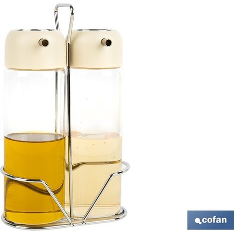 SET DE ACEITERA Y VINAGRERA  GAMA LAUREL COLOR BEIGE (1/4)