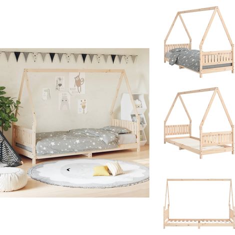 Cadre de lit pour enfants 80x200 cm bois de pin massif - Lit Enfant - Lit Bébé - Bois Massif - Pin - Design Maison (1/5)