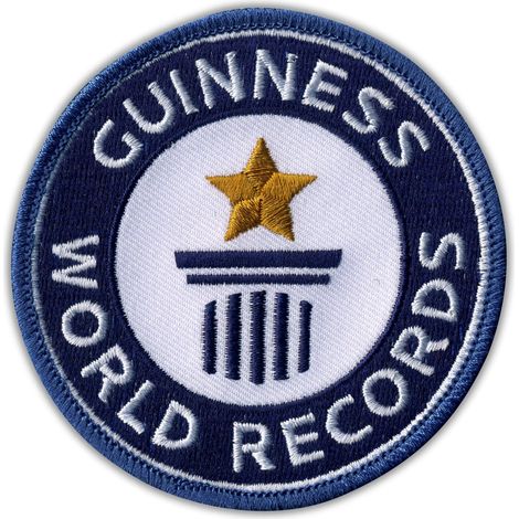 Guinness-Weltrekord-Aufnäher – klein – selbstklebend – gestickter Aufnäher/Abzeichen/Emblem