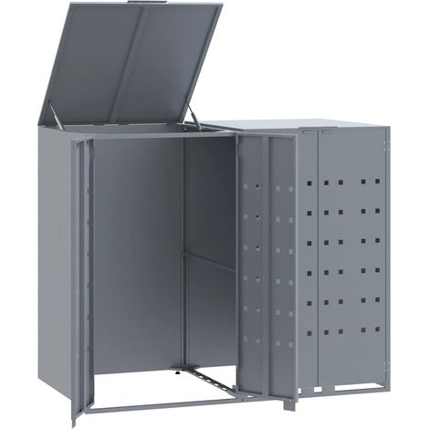 Maison Exclusive - Mülltonnenbox für 2 Tonnen Grau 138x79x117 cm