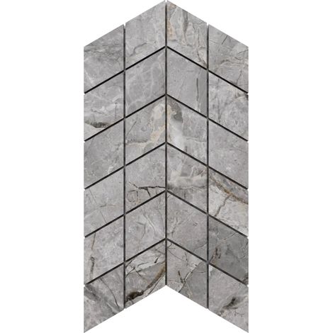 Ilcom Steinzeugmosaik auf Netz für Bad und Küche R9 17.2cm x 29.8cm - Slate echo mini chevron