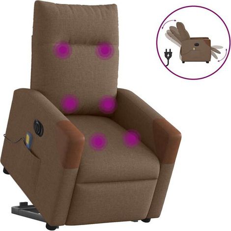 Chaise de massage électrique relaxante en tissu, réglable en inclinaison, fonction chauffage dorsale, design ergonomique – pour salon ou bureau (1/5)