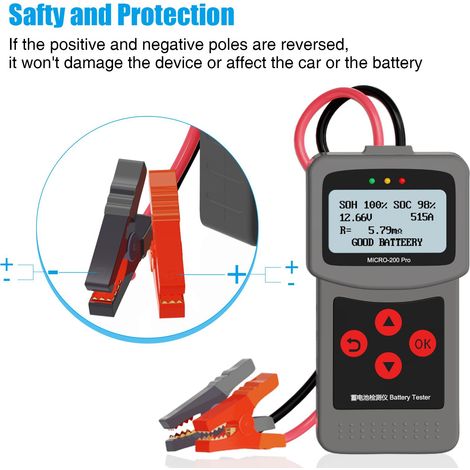 Testeur de Batterie Voiture 12V Lancol MICRO-200 Pro – Analyseur CCA SOH SOC 40-2000CCA, Résistance Interne, Test Alternateur Démarrage 12V 24V, AGM GEL EFB, Auto Moto (1/4)