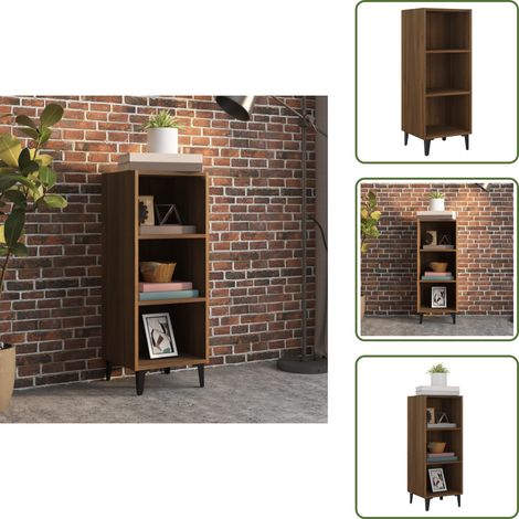 Sideboard Braun Eichen-Optik 34,5x32,5x90 cm Holzwerkstoff - Schreibtisch - Wohnzimmermöbel - Sideboard - Regal - Eiche Optik (1/5)