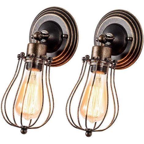 Applique murale industrielle vintage, suspension, 1 pièce (bronze huilé) [Classe énergétique A+] (1/4)
