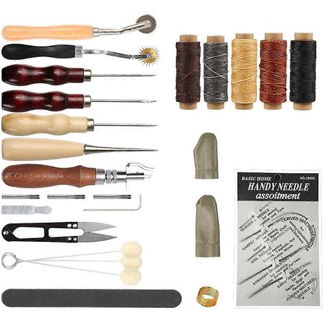 Lederhandwerks-Handwerkzeugset zum Nähen, Sticken, Stempeln und Schnitzen