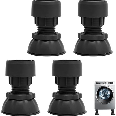 Washing Machine Feet Set of 4 Universal Vibration Dampers for Washing Machines and Dryers, Anti-Vibration, Washing Machine Raise, 9.5-12.5cm, Pads (1/5)