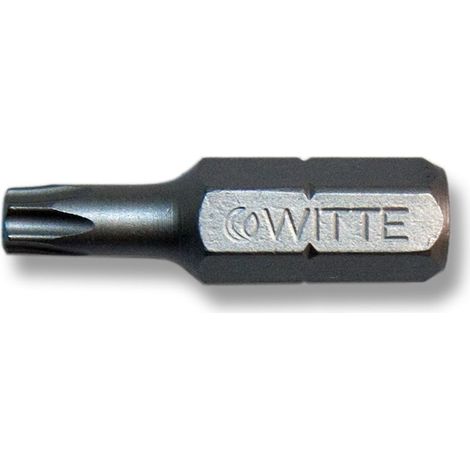 ACIER INOXYDABLE Guide d’embout Torx 1/4" court (T10x25)  WITTE 28530