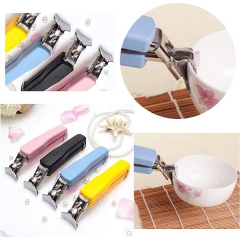 TRADE SHOP - Presine Presina Presa Antiscottatura Piatti Acciaio Inox Gomma Silicone Piatto Ciotola - (1/2)