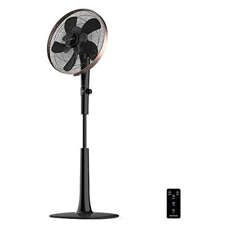 Cecotec Ventilador de Pie con Mando a Distancia y Temporizador EnergySilence 1040 SmartExtreme. 28 W, 10 Aspas 40 cm de Diámetro, Oscilante, 24 Velocidades, Ajustable 115-135cm, Motor DC, Negro