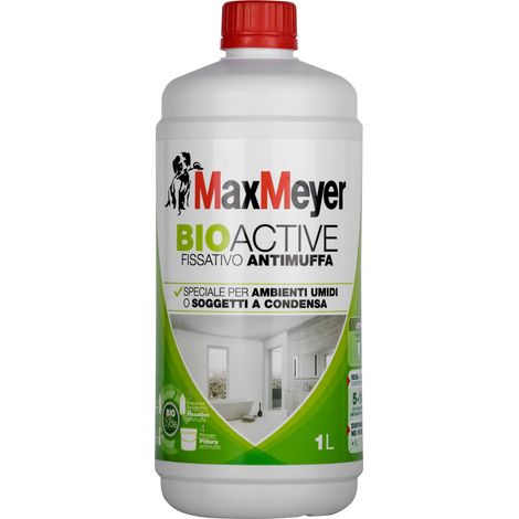MaxMeyer BIOACTIVE, Fissativo Antimuffa all'Acqua per Interni, Incolore, 1L