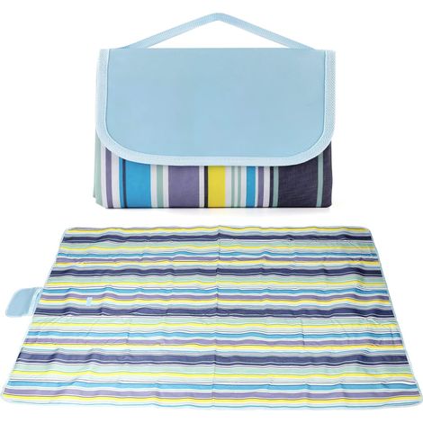 Couverture de pique-nique imperméable, 150 x 200 cm, couverture de pique-nique pliable, tapis de pique-nique, couverture de camping de plage pour barbecue en plein air, randonnée (1/5)