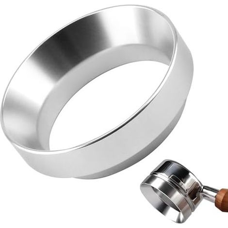 51-mm-Magnet-Dosiertrichter für Espressomaschinen, Dosierring aus Aluminiumlegierung, Filterhalter-Füllzubehör, Überlaufschutz (Silber) (1/5)